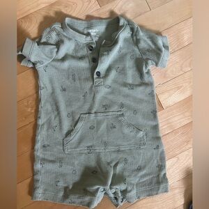 Carters Green Short Sleeve Baby Romper